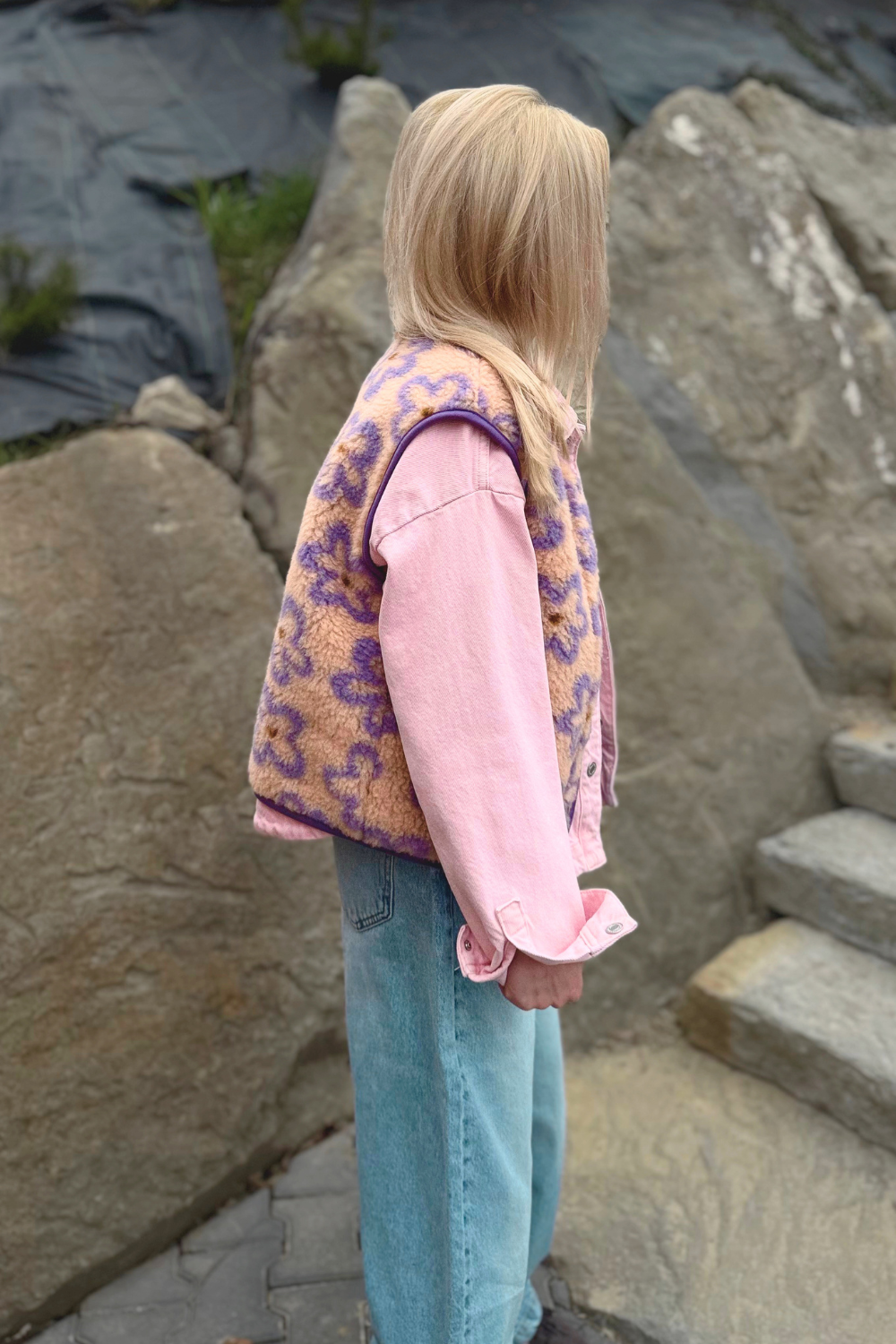 KAMIZELKA MERINO TYB FLOWS APRICOT