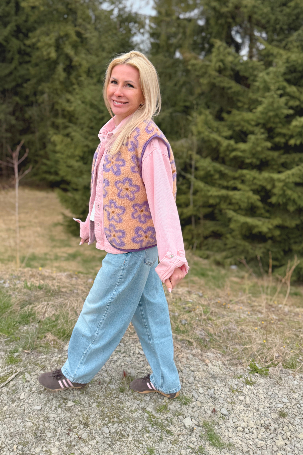 KAMIZELKA MERINO TYB FLOWS APRICOT