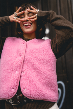 KAMIZELKA MERINO TYB BUBBLE GUM