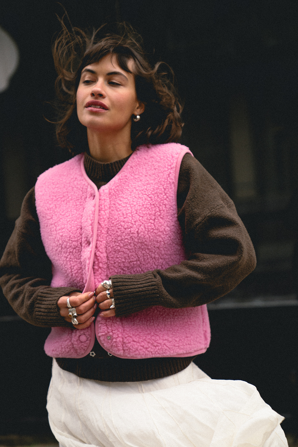 KAMIZELKA MERINO TYB BUBBLE GUM