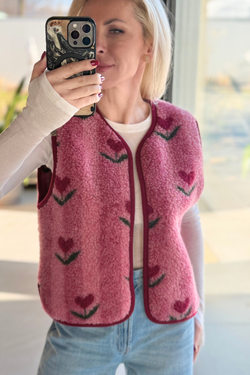 KAMIZELKA DWUSTRONNA FLA PATTERN CHERRY ULTRA LIGHT