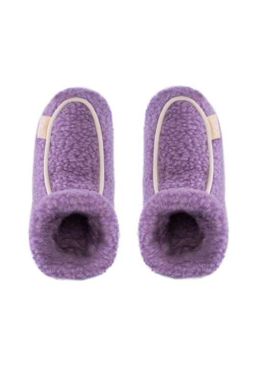 PANTOFLE WEŁNIANE MOOS LAWENDA