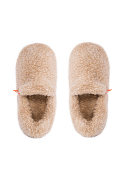 PANTOFLE WEŁNIANE MOKAS BEŻ