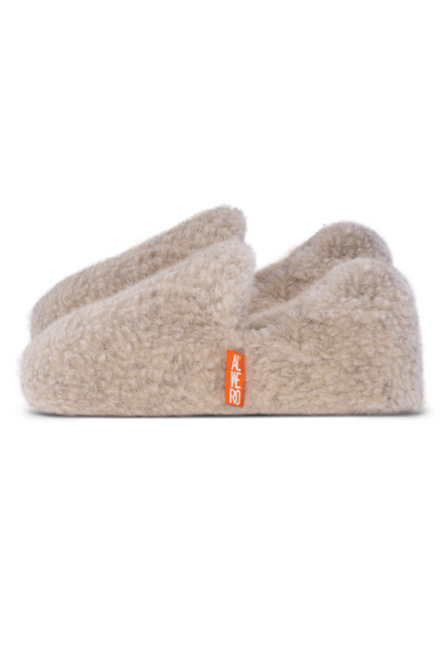 PANTOFLE WEŁNIANE MOKAS POPIEL