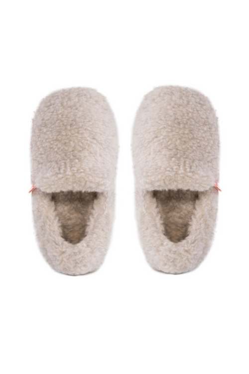 PANTOFLE WEŁNIANE MOKAS POPIEL