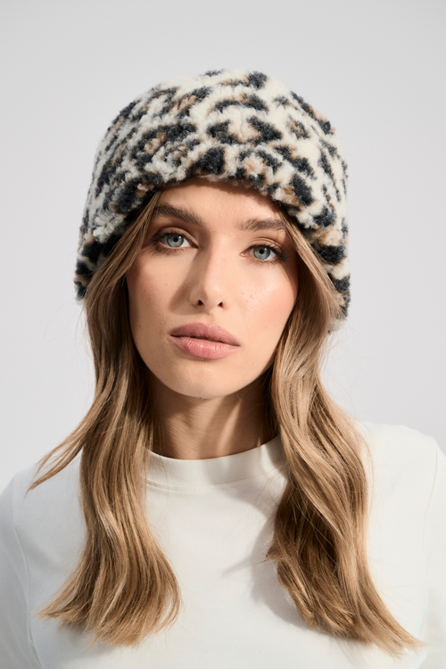 OPASKA WEŁNIANA VOVO BIAŁY LEOPARD