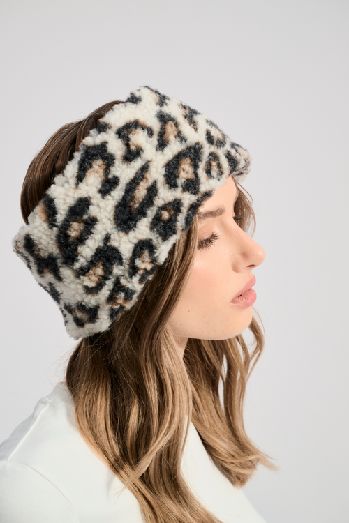 OPASKA WEŁNIANA VOVO BIAŁY LEOPARD