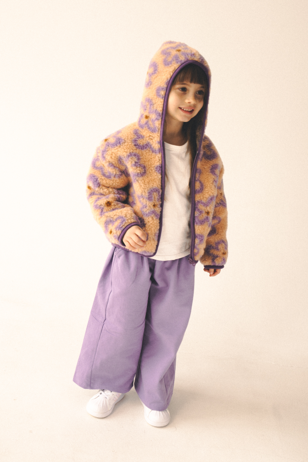 BLUZA MERINO KUFA JR. FLOWS APRICOT