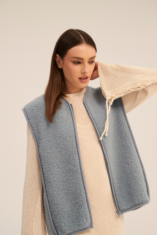 KAMIZELKA MERINO SAY LODOWY NIEBIESKI