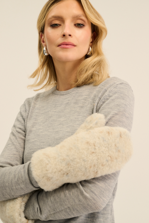 RĘKAWICZKI WEŁNIANE GULLY ULTRA LIGHT PATTERN KROPKI MULTI BEŻ