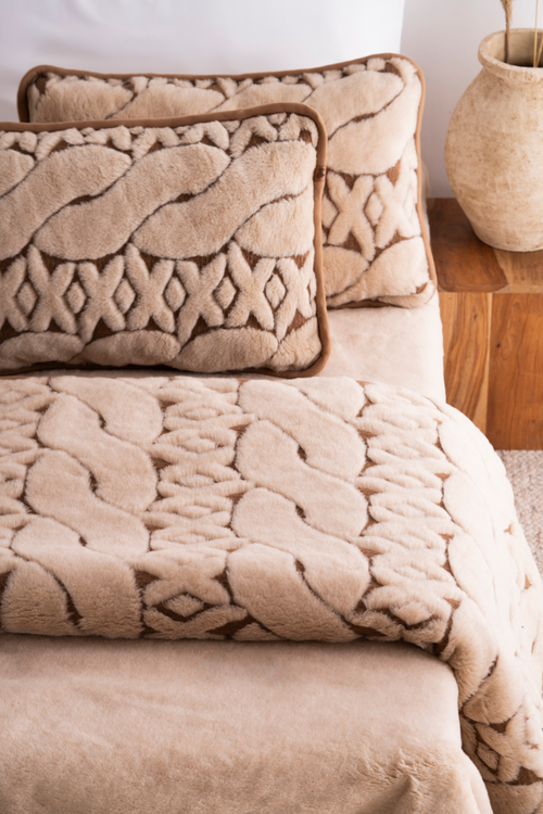 KOMPLET POŚCIELI WEŁNIANEJ WARKOCZ 160x200