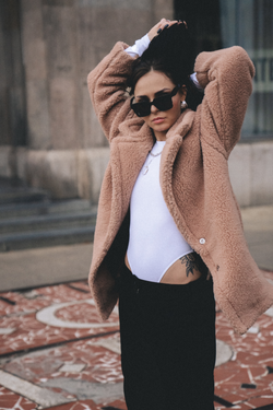 PŁASZCZ TEDDY MID RUGBY TAN