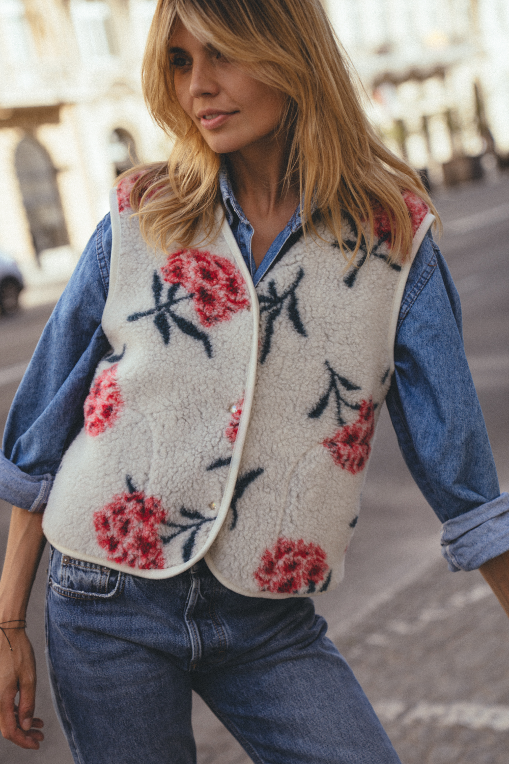 KAMIZELKA MERINO SUR PEONY