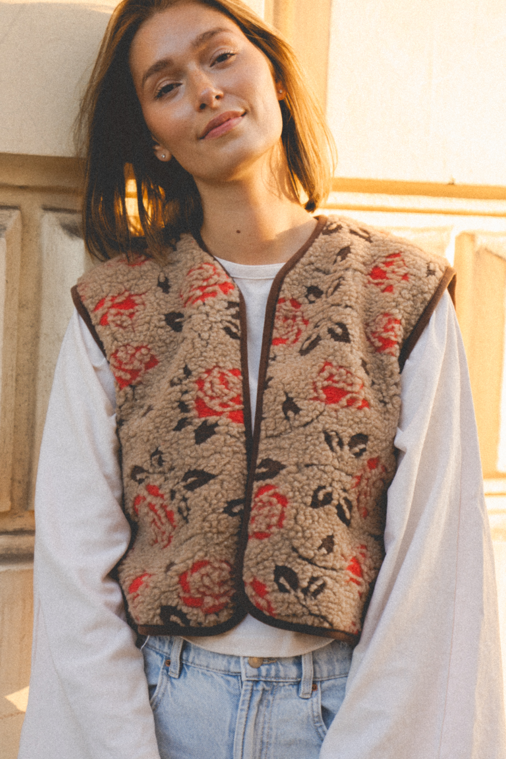 KAMIZELKA MERINO CAMINO OLD ROSE CORAL