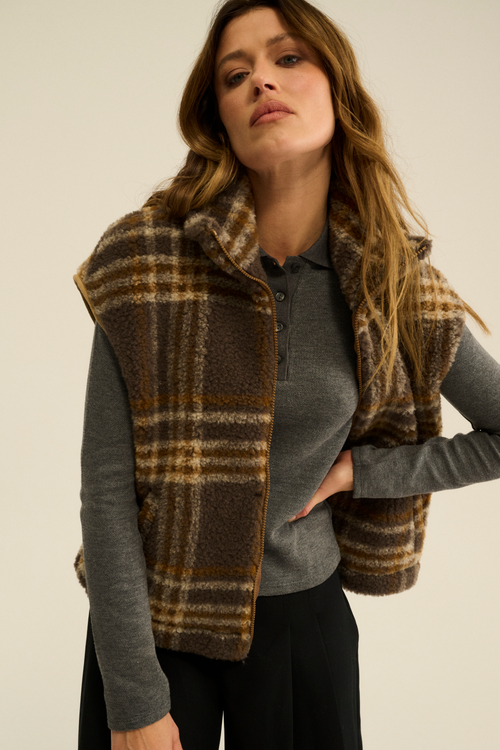 KAMIZELKA ISLA PATTERN SZKOCKI ZIMNY BRĄZ ULTRA LIGHT