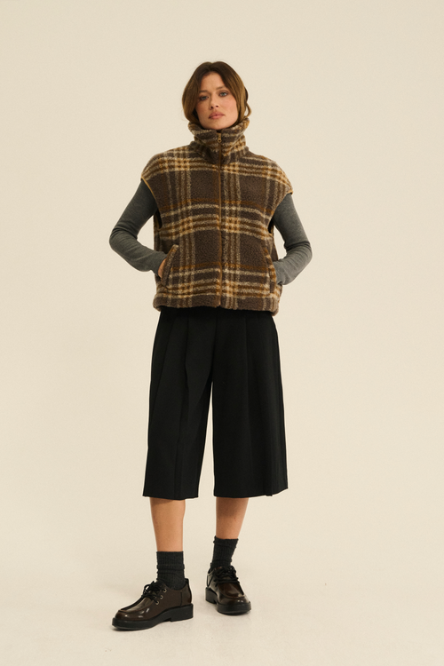 KAMIZELKA ISLA PATTERN SZKOCKI ZIMNY BRĄZ ULTRA LIGHT