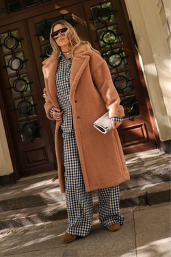 PŁASZCZ TEDDY MAX RUGBY TAN