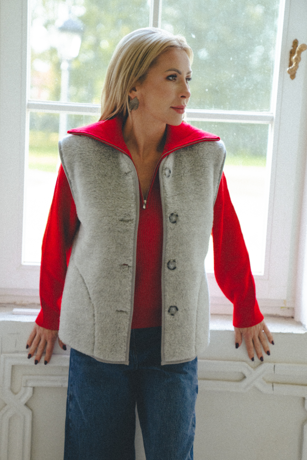 KAMIZELKA MERINO LILA LUX SILVER