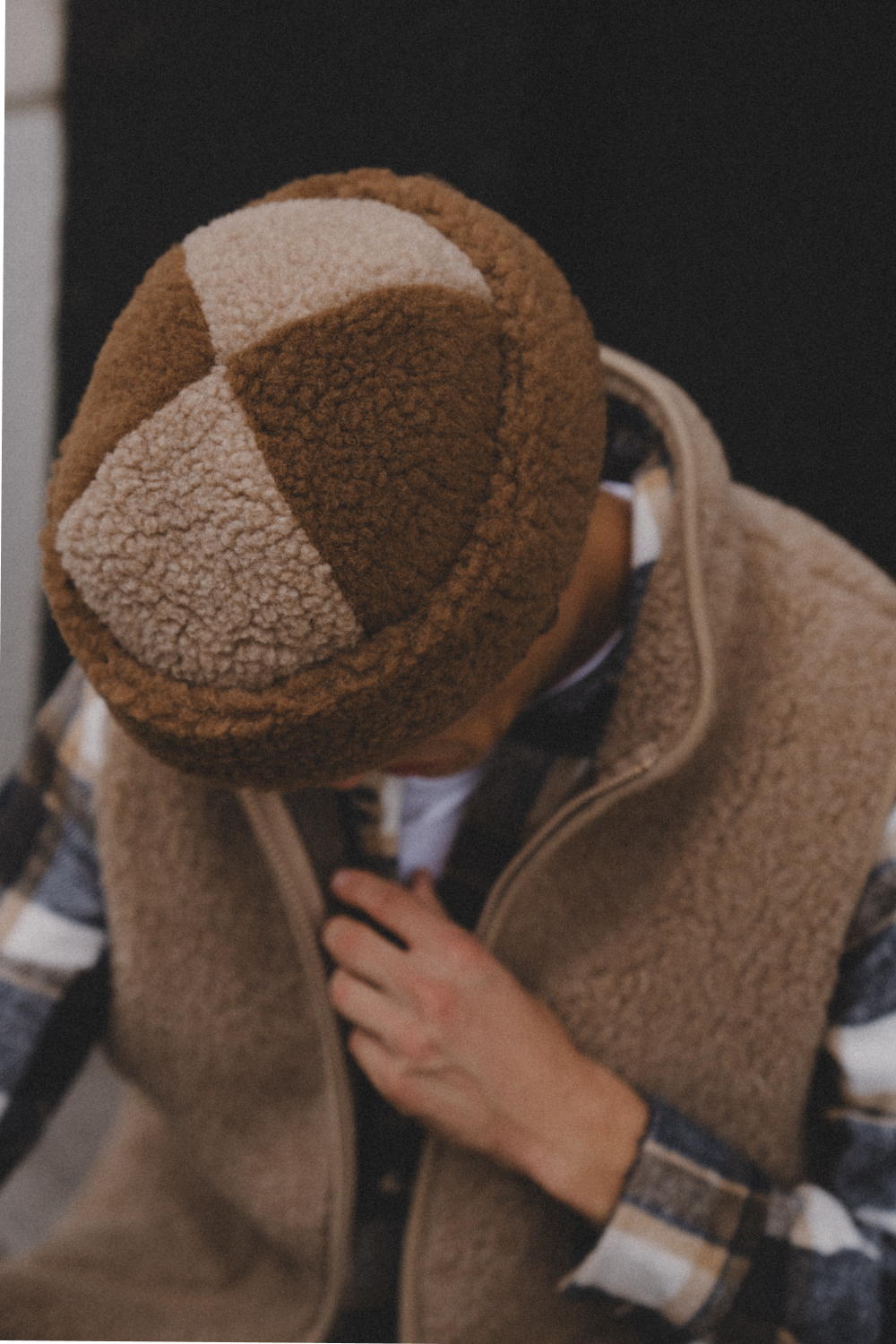 CZAPKA MERINO DOCKER DUO TEDDY BROWN/ TAN
