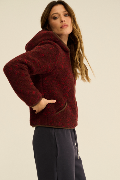 POLAR WEŁNIANY YPOS PATTERN KROPKI MULTI CZERWONE ULTRA LIGHT