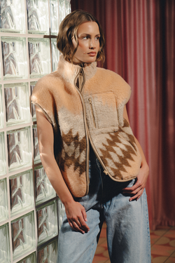 KAMIZELKA SHERPS PATTERN AZTEK MORELA