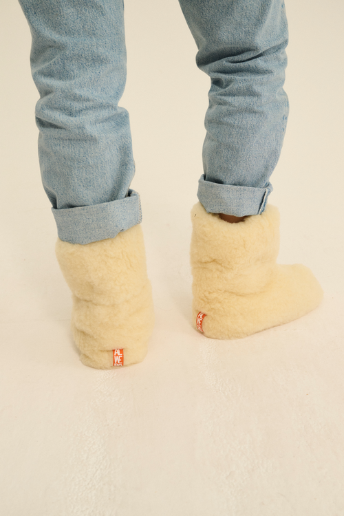 PANTOFLE WEŁNIANE SPECIALS NATURALNY