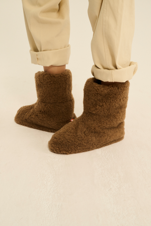 PANTOFLE WEŁNIANE SPECIALS KAMEL