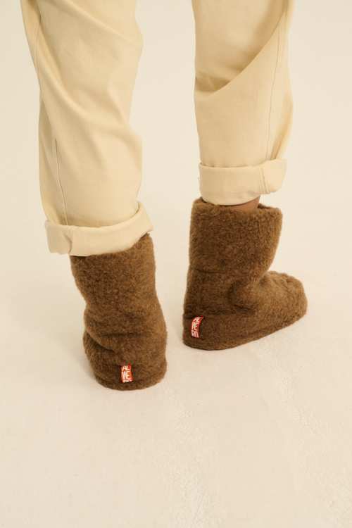 PANTOFLE WEŁNIANE SPECIALS KAMEL