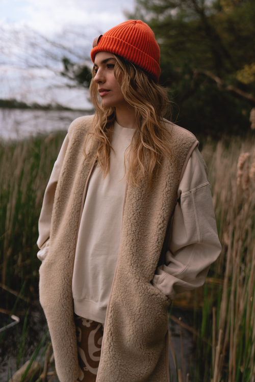 KAMIZELKA MERINO CAMPA PIASKOWY BRĄZ