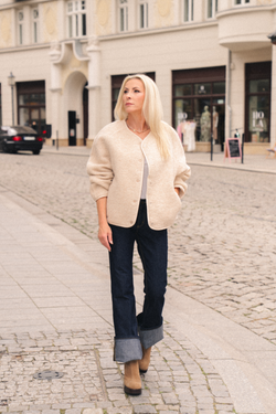 KURTKA WEŁNIANA COLIA BEŻ LOOP