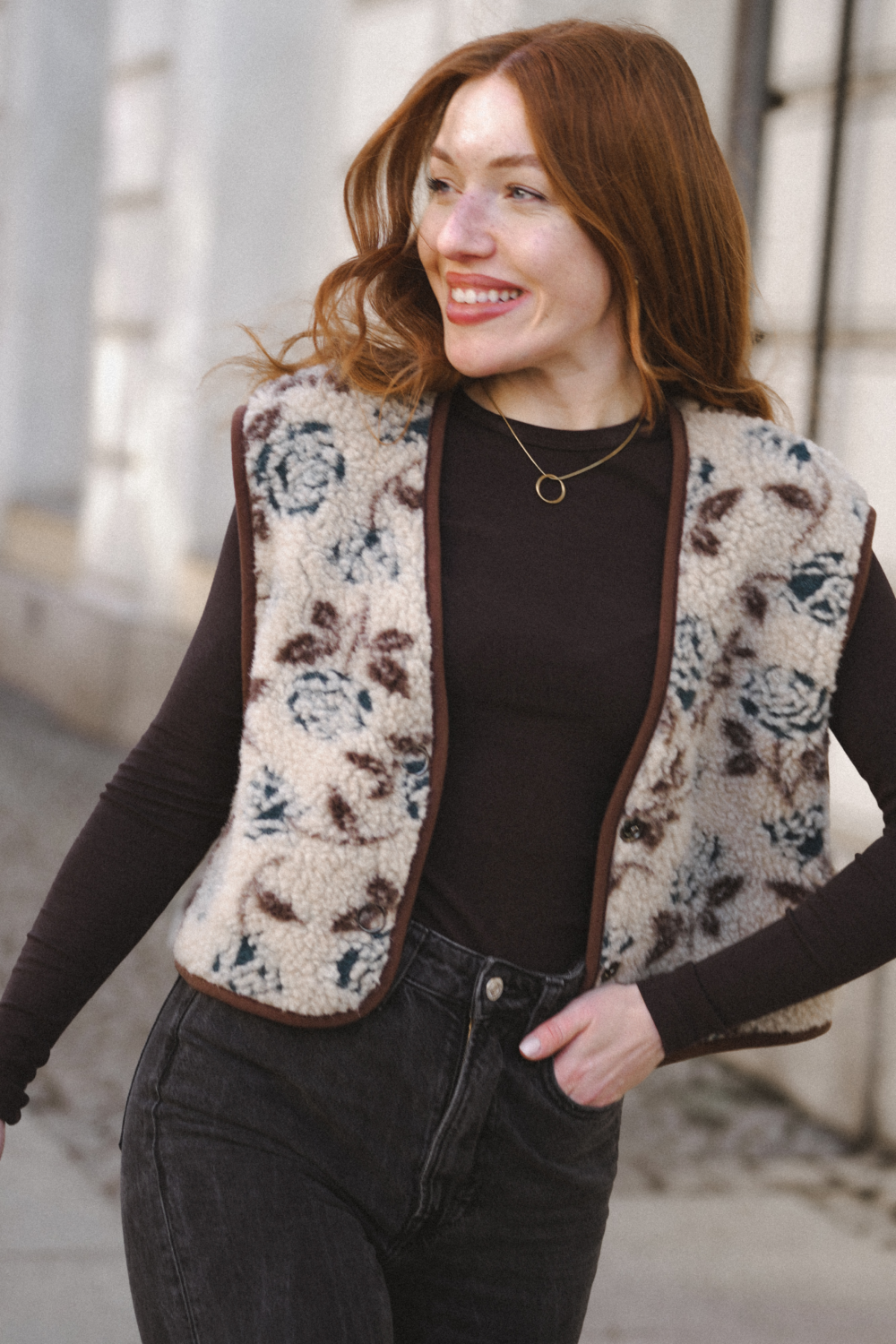 KAMIZELKA PIU LOOP OLD ROSE TEAL